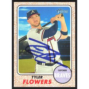 2017 Topps Heritage #30 Tyler Flowers Autographed