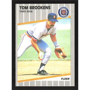 1989 Fleer #130A Tom Brookens Error - Mike Heath Back