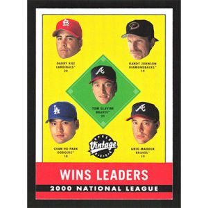 2001 Upper Deck Vintage #400 T. Glavine/D. Kile/R. Johnson/C.H. Park/G. Maddux League Leaders