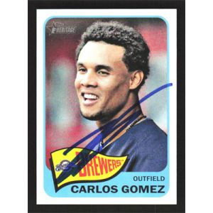 2014 Topps Heritage #457 Carlos Gomez SP Autographed