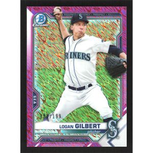 2020 Bowman Chrome Prospects Fuchsia Shimmer Refractors #BCP-58 Logan Gilbert
