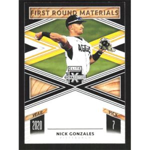 2020 Elite Extra Edition First Round Materials #FRM-NG Nick Gonzales Jersey