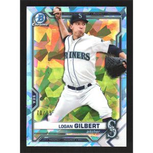 2021 Bowman Chrome Sapphire Prospects Aqua Refractors #BCP-58 Logan Gilbert