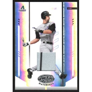 2004 Leaf Certified Materials Mirror Fabric White #124 Luis Gonzalez Jersey with Pinstripe