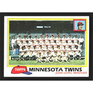 1981 Topps #669 Minnesota Twins - John Goryl Team Checklist