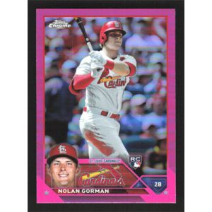 2023 Topps Chrome Pink Refractors #192 Nolan Gorman