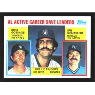 1984 Topps #718 R. Gossage/R. Fingers/D. Quisenberry AL Active Save Leaders
