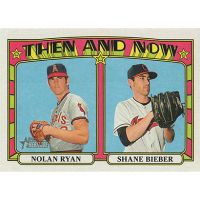 2021 Topps Heritage Then and Now #TN-15 N. Ryan/S. Bieber