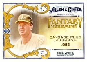 2018 Topps Allen & Ginter Fantasy Goldmine #FG-10 Mark McGwire
