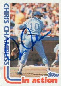 1982 Topps #321 Chris Chambliss In Action Autographed
