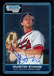Dustin Evans Baseball Cards